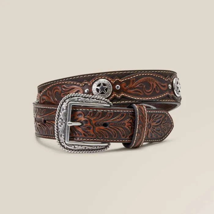 Western Star Medallion Belt Brown Men Ariat Belts