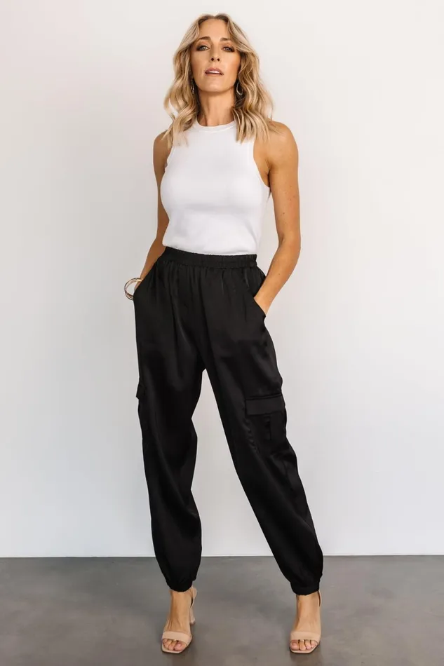 William Satin Jogger Pants Black Women Baltic Born Pants
