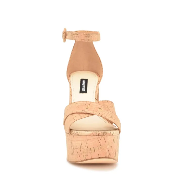 Willie Platform Sandals Natural Cork Women Nine West Dress