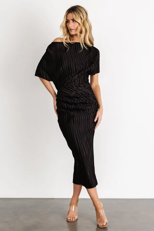 Winslow Pleated Midi Dress Black Women Baltic Born Midi Dresses