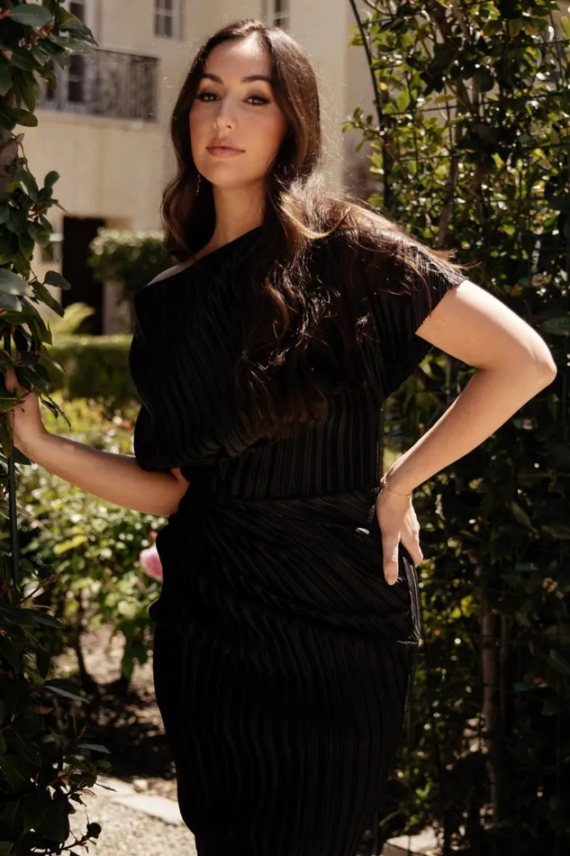 Winslow Pleated Midi Dress Black Women Baltic Born Midi Dresses