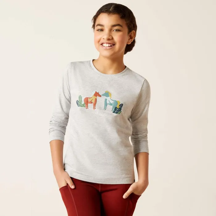 Winter Fashions TShirt Heather Grey Kids Ariat English Riding Clothing