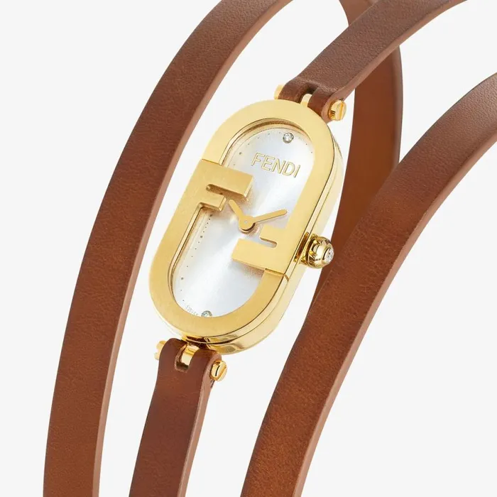 Woman 1480 X 2830mm 8211 Oval Watch With Olock Logo Brown Fendi Watches