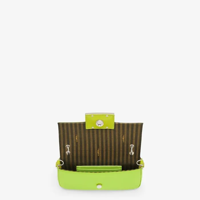 Woman Acid Green Silk Pouch Green Fendi Mini Bags