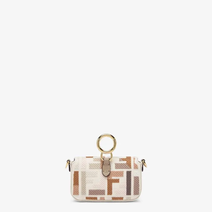 Woman Beige Canvas Charm Beige Fendi Miniature Bags