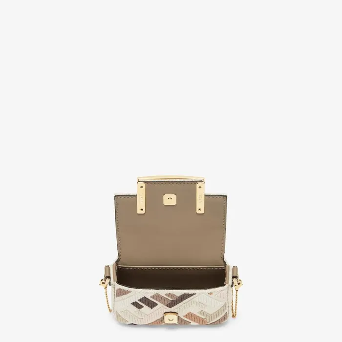 Woman Beige Canvas Charm Beige Fendi Miniature Bags