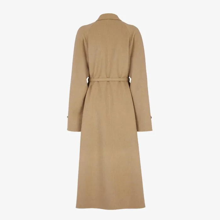 Woman Beige Cashmere Trench Coat Beige Fendi Coats and Outerwear