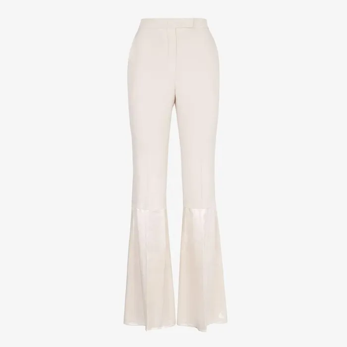 Woman Beige Gabardine Trousers Beige Fendi Pants and Shorts