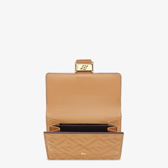 Woman Beige Nappa Leather Wallet Beige Fendi Wallets