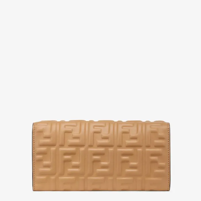 Woman Beige Nappa Leather Wallet Beige Fendi Wallets On Chain