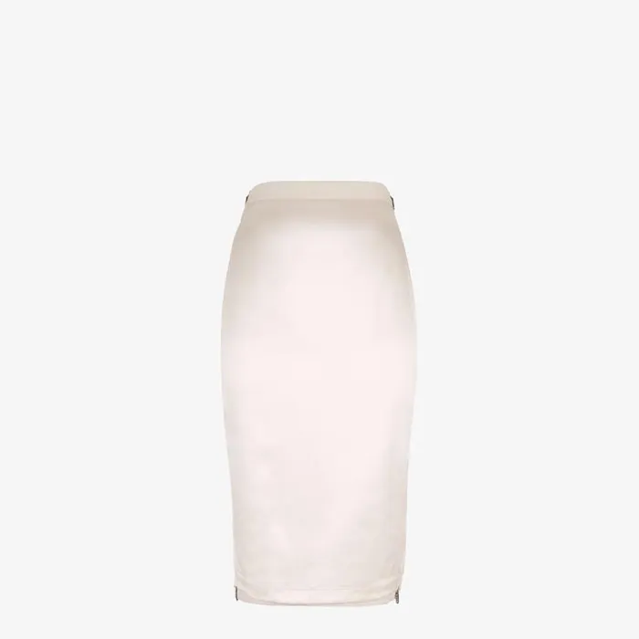 Woman Beige Satin And Wool Gabardine Skirt Beige Fendi Skirts
