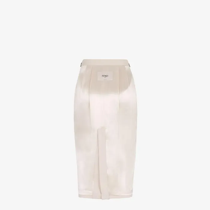 Woman Beige Satin And Wool Gabardine Skirt Beige Fendi Skirts