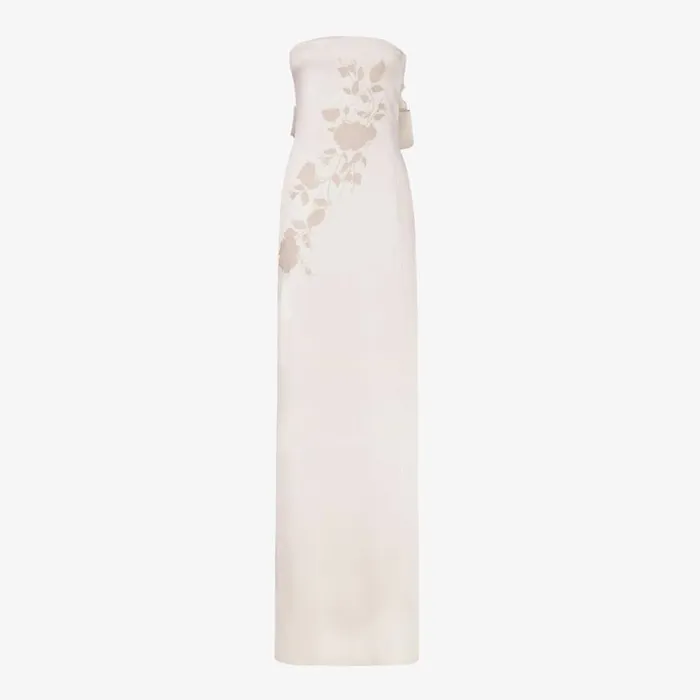 Woman Beige Silk Dress Beige Fendi Dresses and Jumpsuits