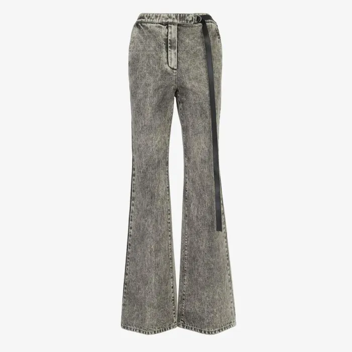 Woman Black Denim Trousers Black Fendi Denim