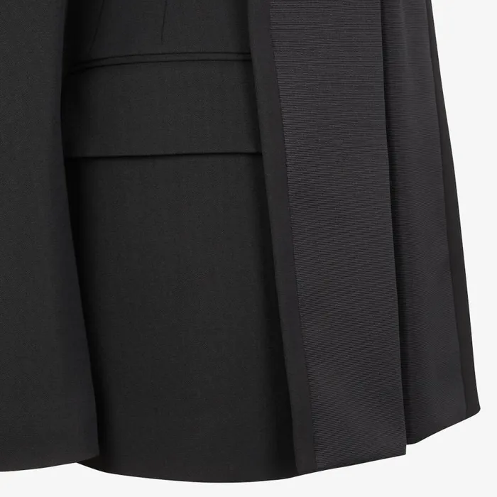 Woman Black Grain De Poudre Jacket Black Fendi Jackets