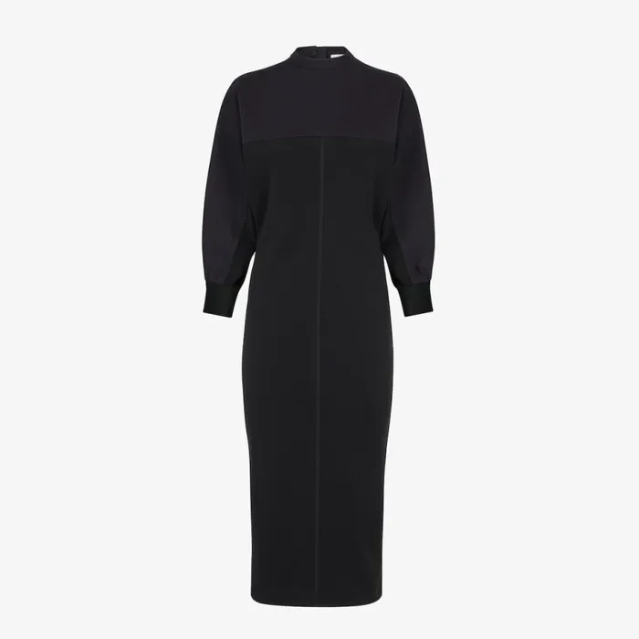 Woman Black Jersey Dress Black Fendi Dresses and Jumpsuits