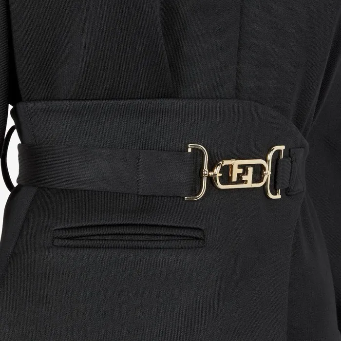 Woman Black Jersey Sweatshirt Black Fendi Tops and Shirts
