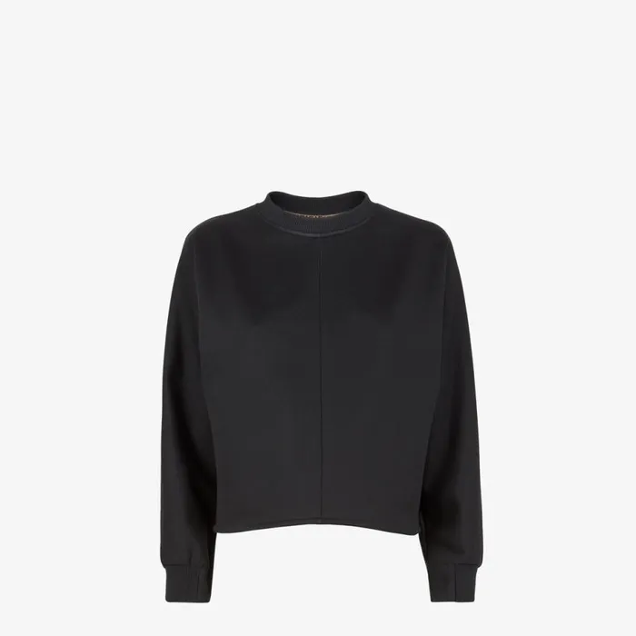 Woman Black Jersey Sweatshirt Black Fendi Tops and Shirts