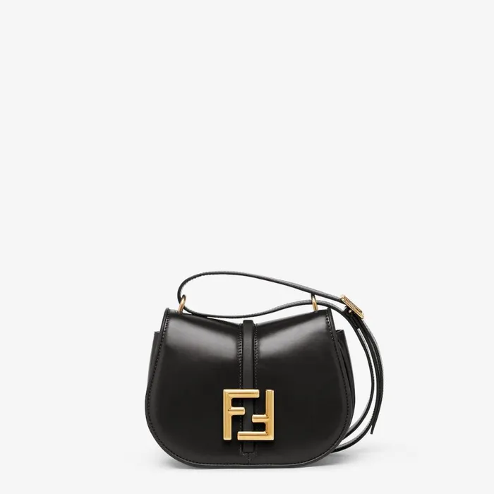 Woman Black Leather Bag Black Fendi Shoulder and Crossbody Bags