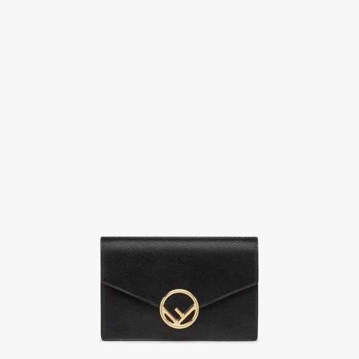Woman Black Leather MiniBag Black Fendi Wallets On Chain