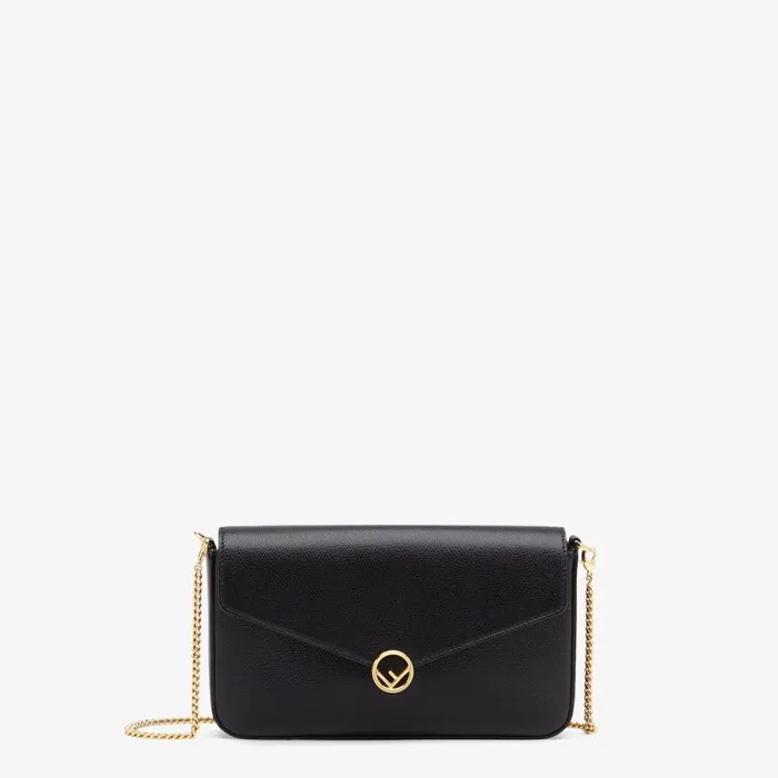 Woman Black Leather Minibag Black Fendi Wallets On Chain