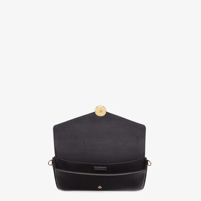 Woman Black Leather Minibag Black Fendi Wallets On Chain