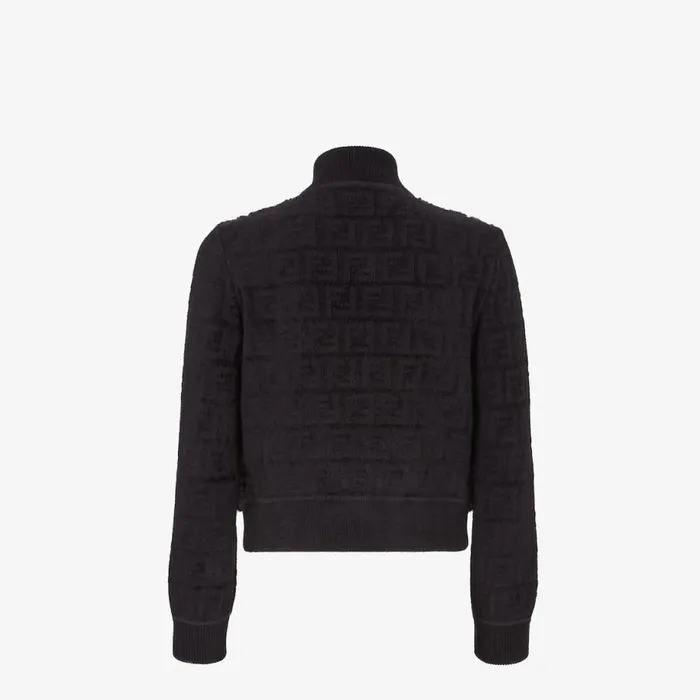 Woman Black Mink Bomber Black Fendi Coats and Outerwear