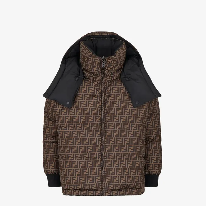 Woman Black Nylon Down Jacket Black Fendi Coats and Outerwear