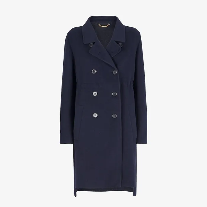 Woman Blue Cashmere Coat Blue Fendi Coats and Outerwear