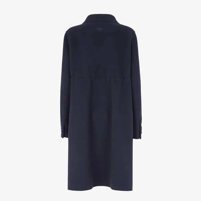 Woman Blue Cashmere Coat Blue Fendi Coats and Outerwear