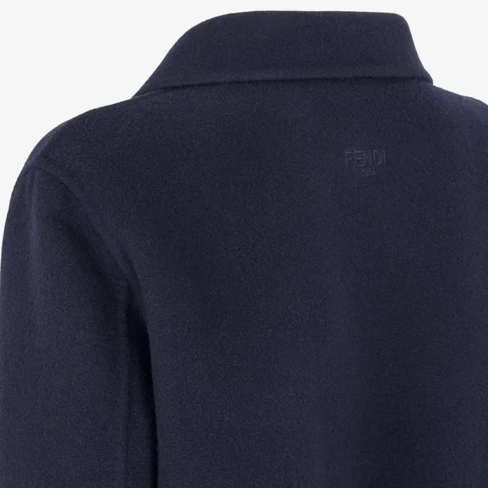 Woman Blue Cashmere Coat Blue Fendi Coats and Outerwear