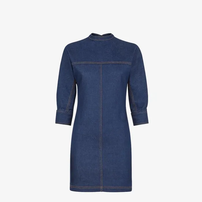 Woman Blue Denim Dress Blue Fendi Dresses and Jumpsuits