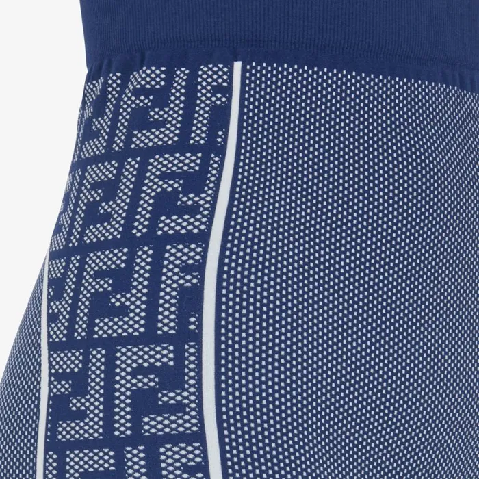Woman Blue Seamless Leggings Blue Fendi Skiwear