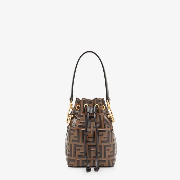Woman Brown Leather Mini Bag Brown Fendi Mini Bags