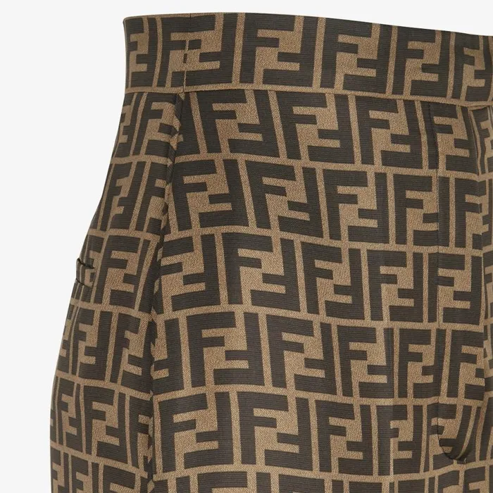 Woman Brown Silk Trousers Brown Fendi Pants and Shorts