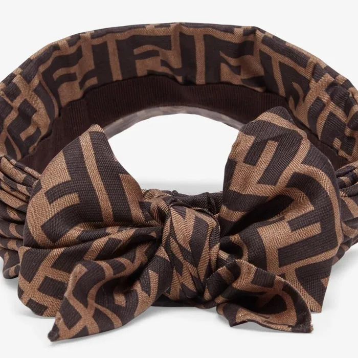 Woman Brown Twill Visor Brown Fendi Hats and Gloves