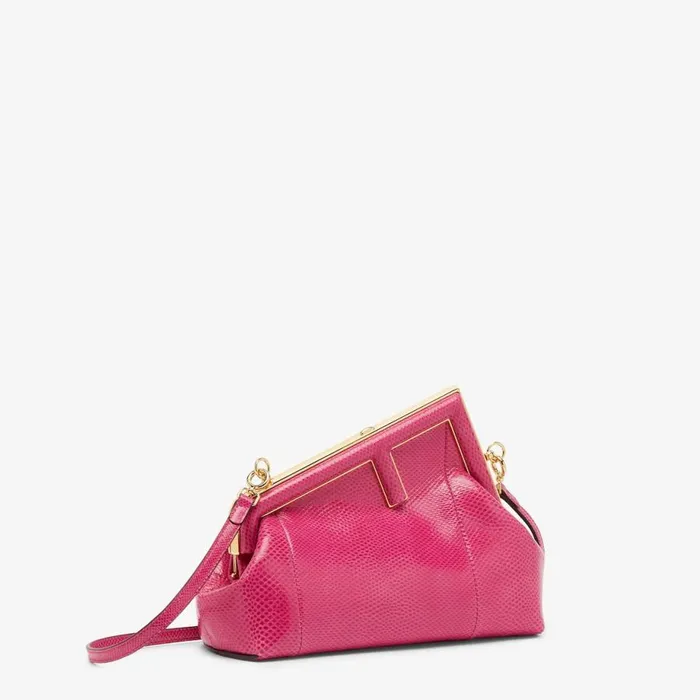 Woman Fuchsia Karung Bag Pink Fendi Exotic Bags