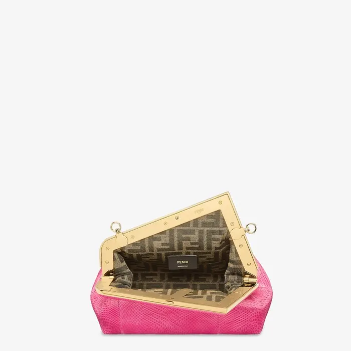 Woman Fuchsia Karung Bag Pink Fendi Exotic Bags