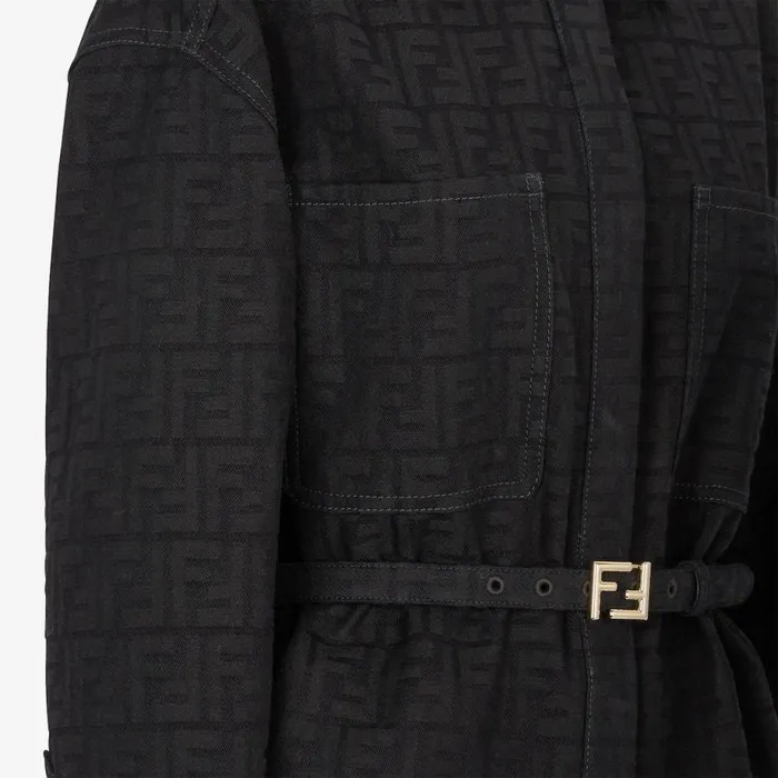 Woman GoTo Jacket In Blue Jacquard Denim Blue Fendi Denim