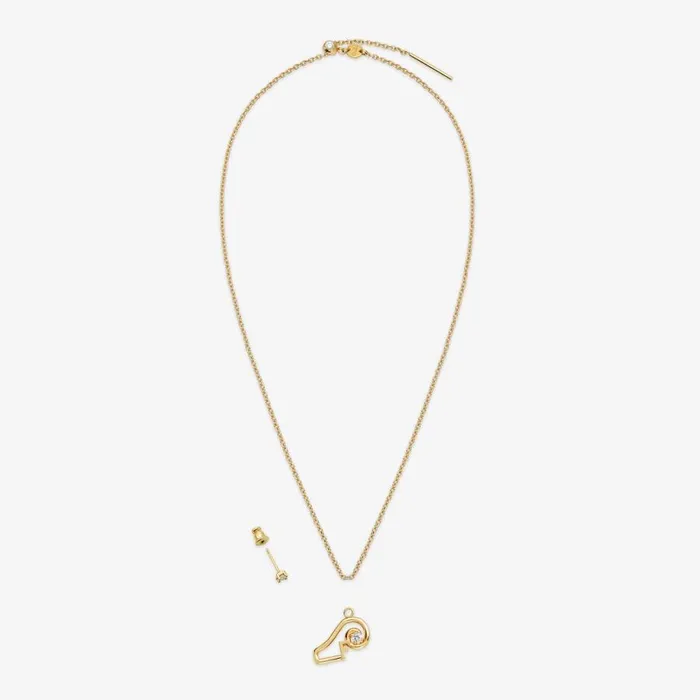 Woman GoldColour Aries Set Gold Fendi Necklaces