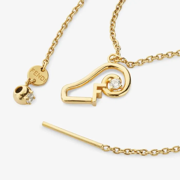 Woman GoldColour Aries Set Gold Fendi Necklaces