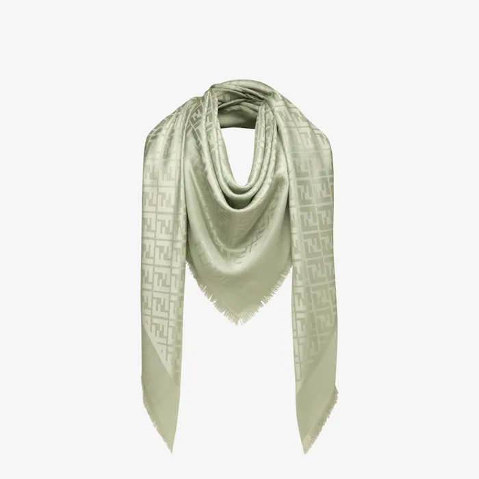 Woman Green Lurex Shawl Green Fendi Scarves and Silks