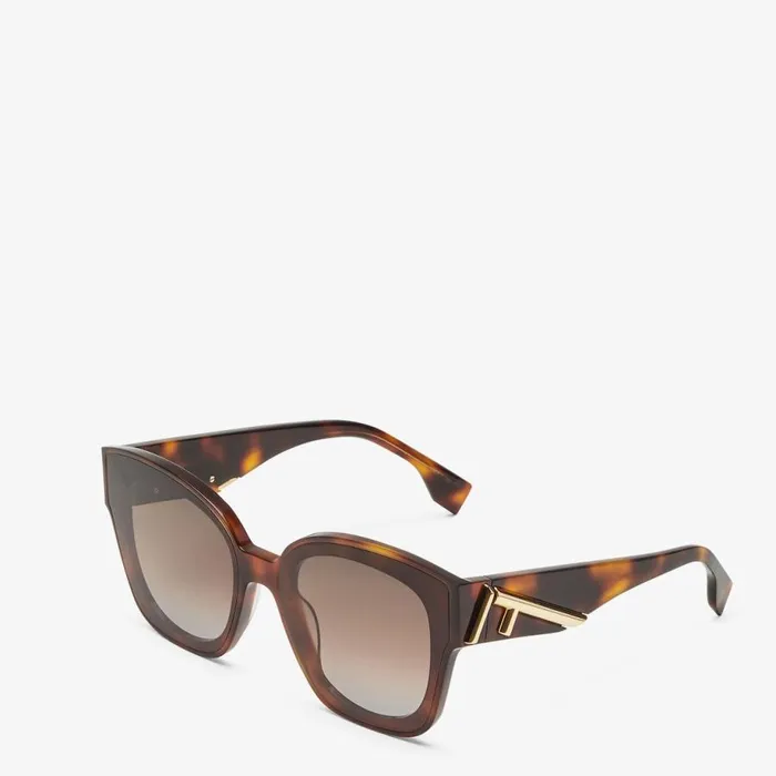 Woman Havana Acetate Sunglasses Fendi Sunglasses