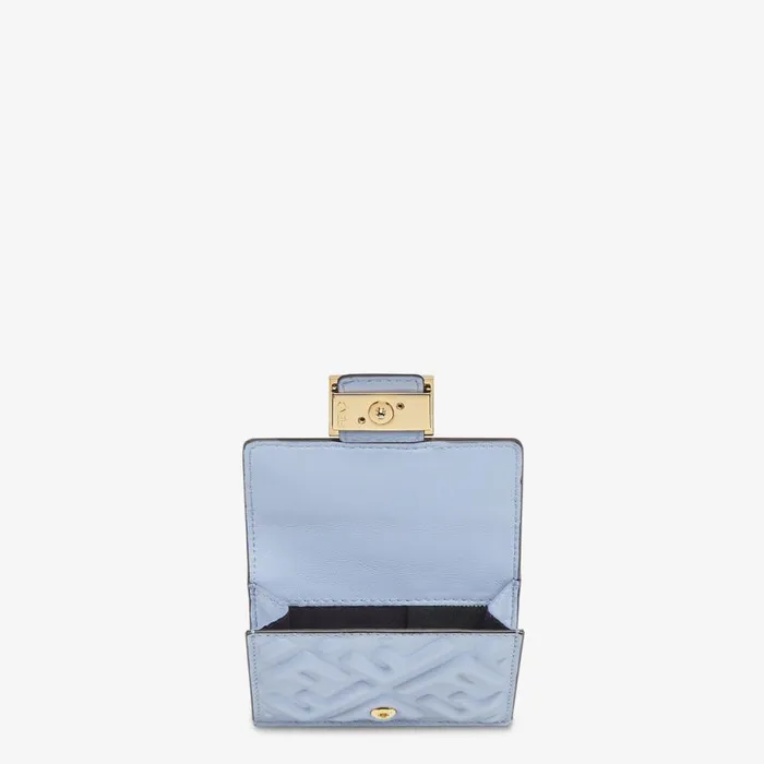 Woman Light Blue Nappa Leather Wallet Light Blue Fendi Wallets