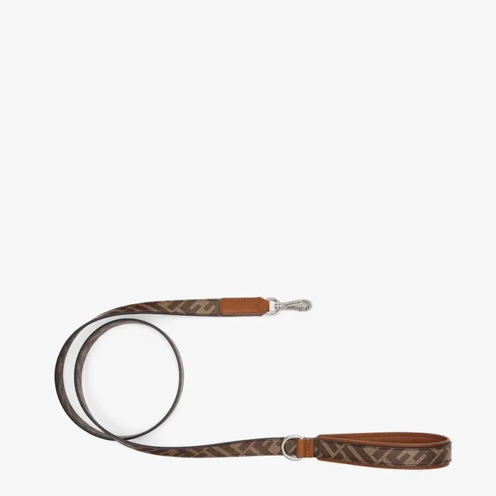 WomanMan Brown Fabric Lead Brown Fendi Pet Accessories