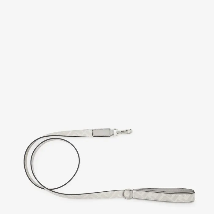 WomanMan White Fabric Lead White Fendi Pet Accessories