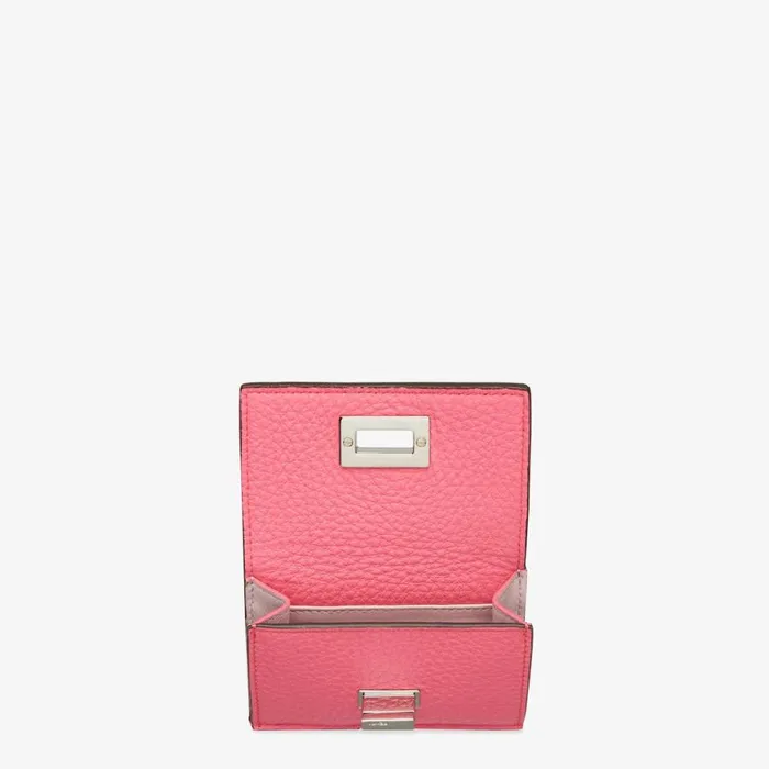 Woman Pink Leather Wallet Pink Fendi Wallets