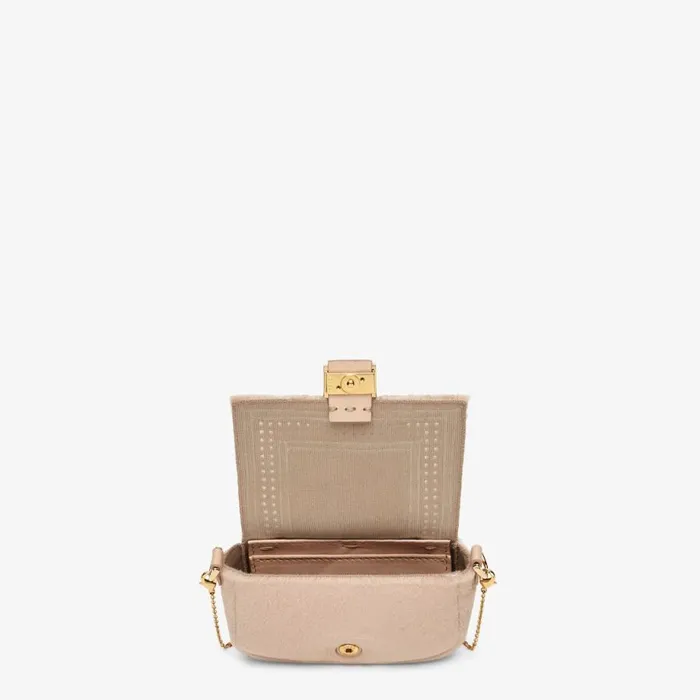 Woman Pink Mink Charm Pink Fendi Miniature Bags