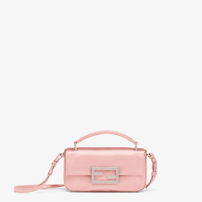 Woman Pink Silk Pouch Pink Fendi Mini Bags