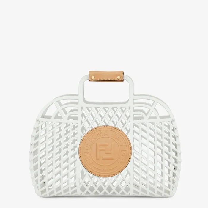 Woman White Recycled Plastic Mini Bag White Fendi Tote Bags